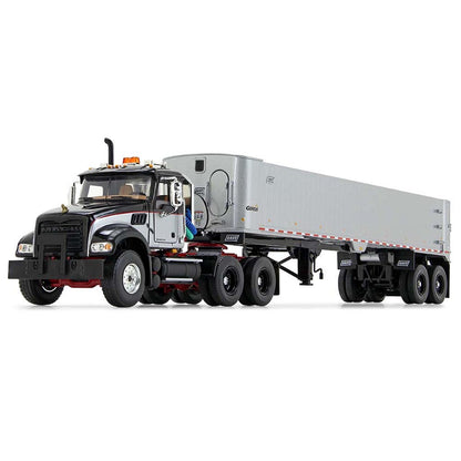 Mack Granite MP Day Cab with East Genesis End Dump Trailer (Black/Red/Silver)