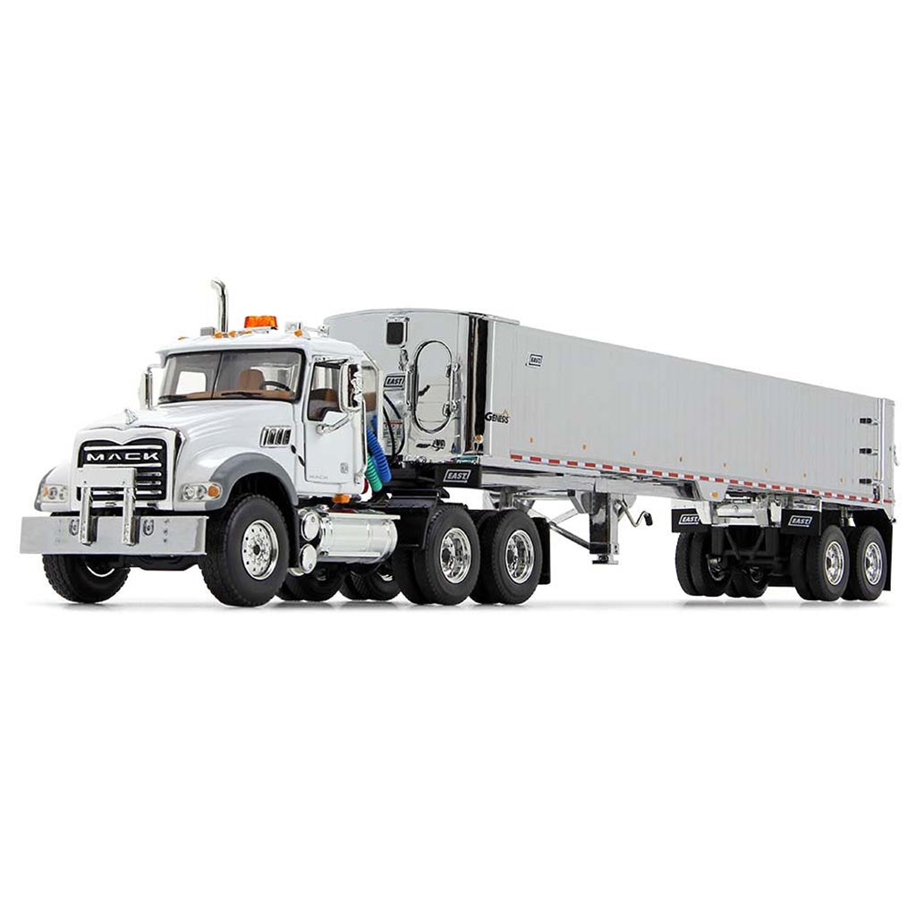 Mack Granite MP Day Cab with East Genesis End Dump Trailer (White)