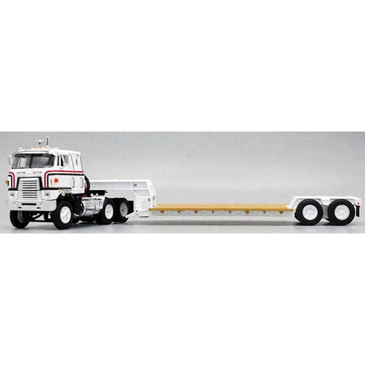 International CO-4070-B Transtar II COE w/Rogers Lowboy Trailer (White)