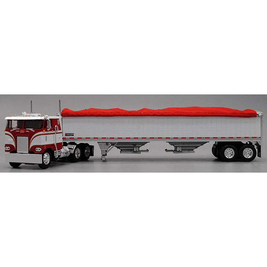 <p>Peterbilt 352 COE with 86" Sleeper and Tandem-Axle Wilson Pacesetter Grain Trailer (Red/White)</p>