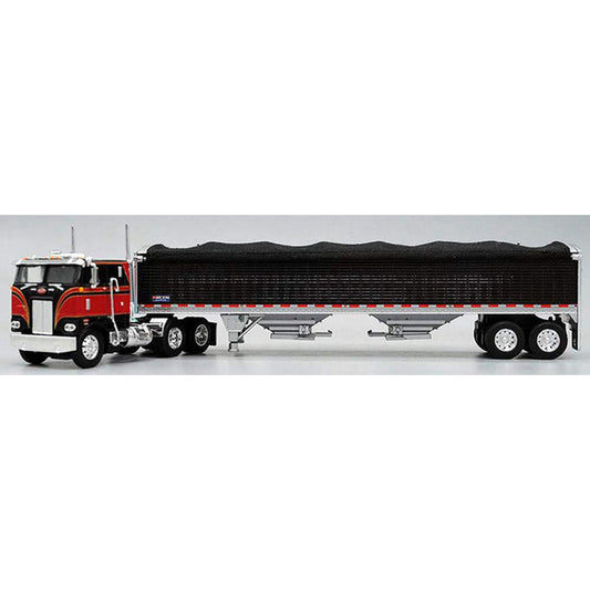 Peterbilt 352 COE w/45' Wilson Pacesetter Grain Trailer (Black/Red)