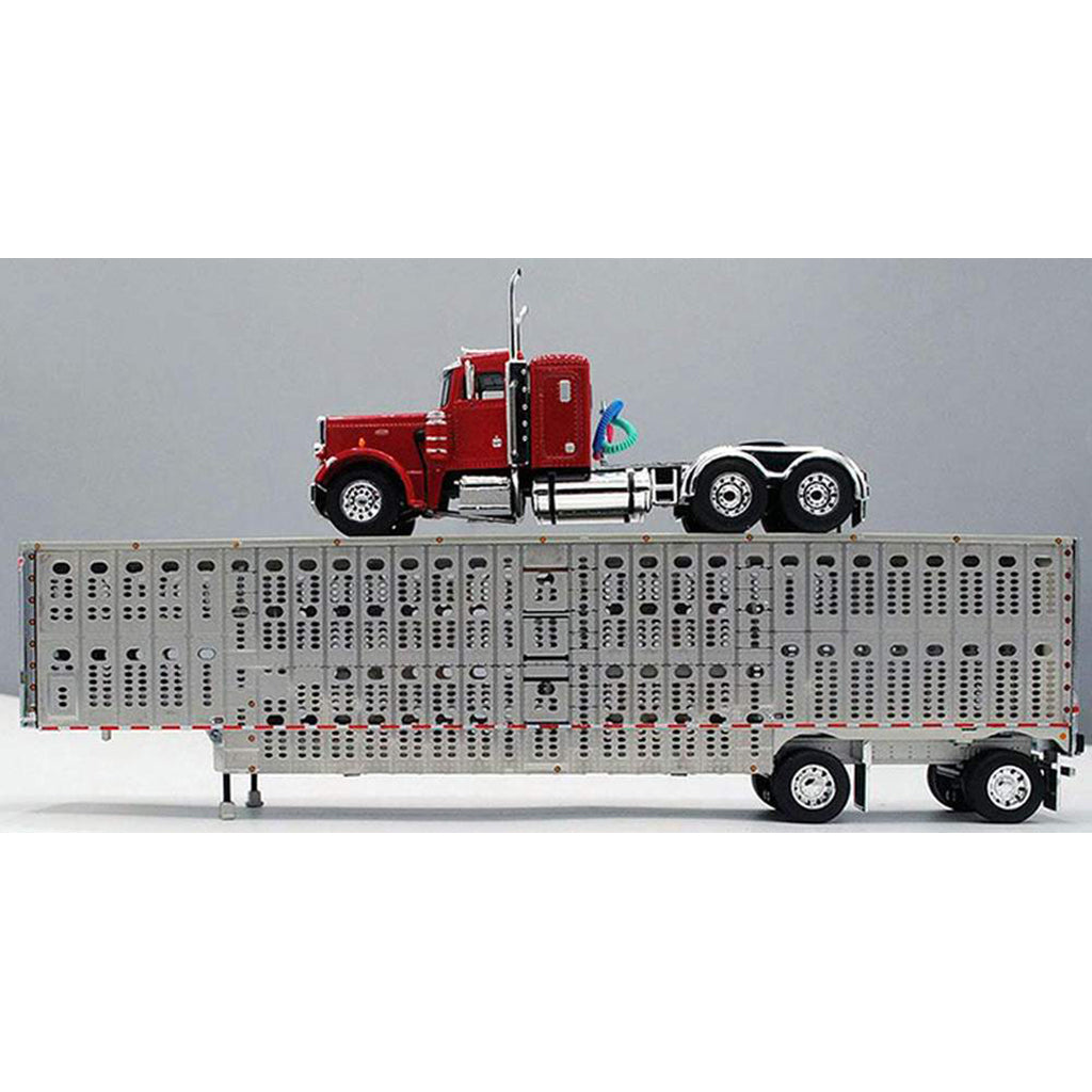 Peterbilt 359 w/53' Wilson Silverstar Spread-Axle Livestock Trailer (Red)