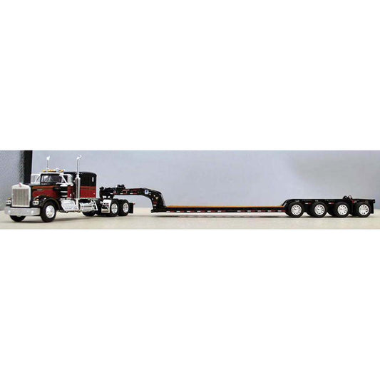 Kenworth W900A w/Fontaine Magnitude Lowboy Trailer w/Flip-Axle (Black/Red)