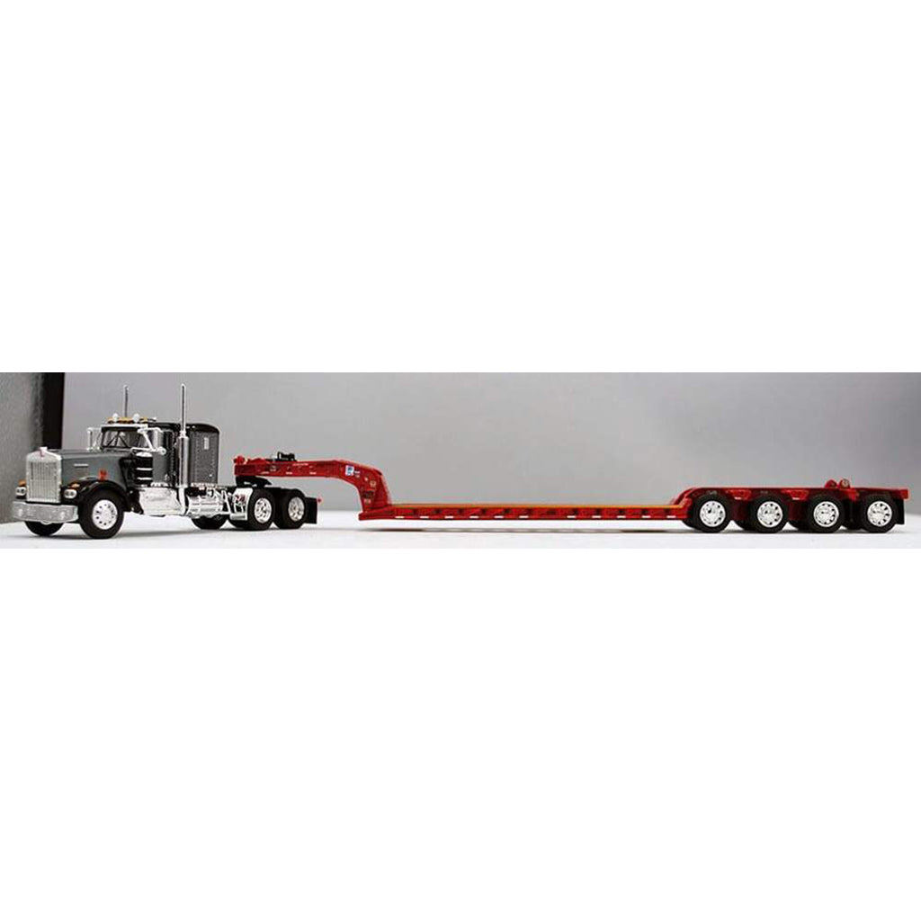 Kenworth W900A w/Fontaine Magnitude Lowboy Trailer w/Flip-Axle (Gray/Red)