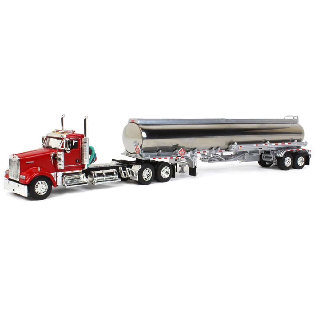 Kenworth W900L Day Cab w/Heil Petroleum Tanker Trailer (Red/Chrome)