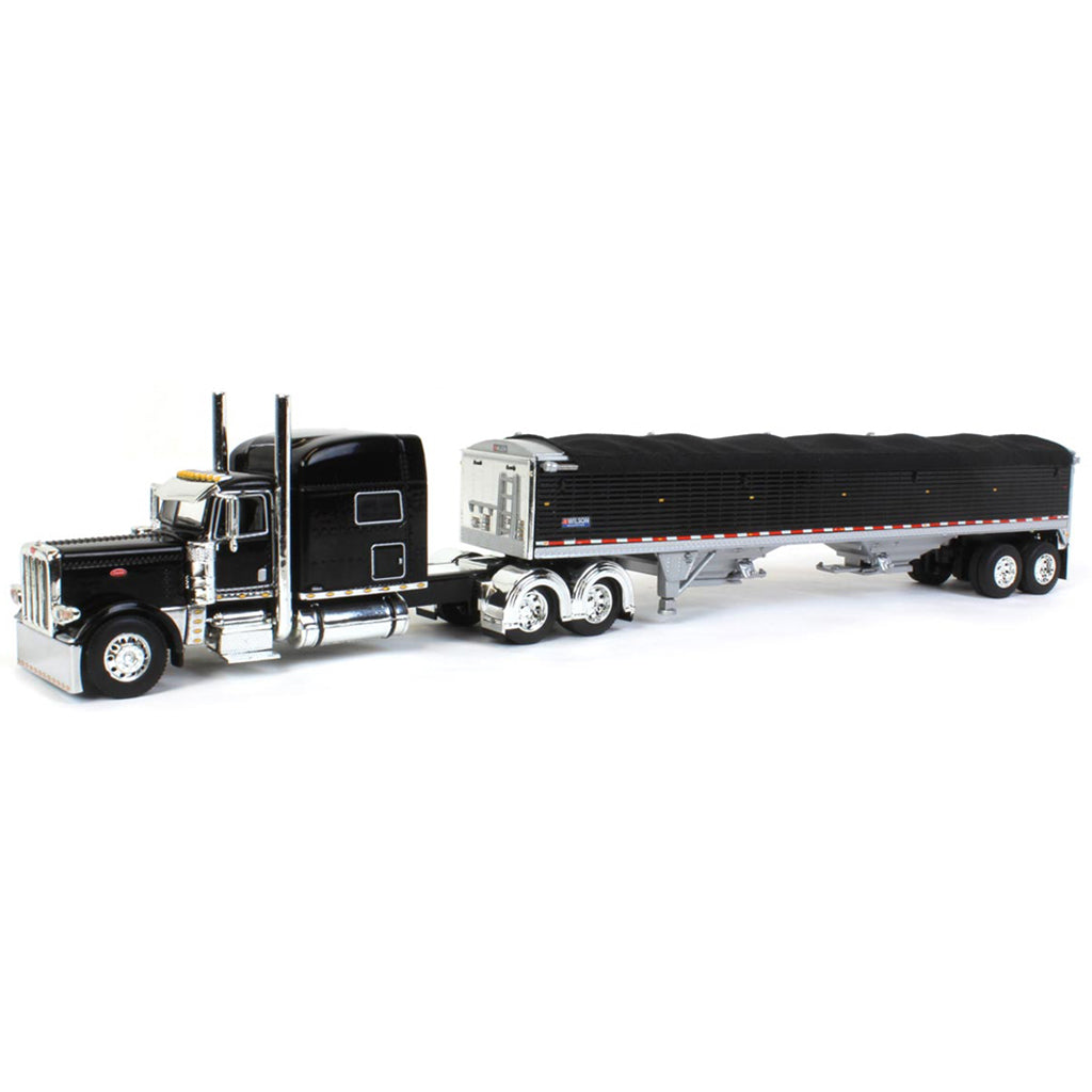 Peterbilt 389 w/45' Wilson Pacesetter Grain Trailer (Black w/Black Tarp)