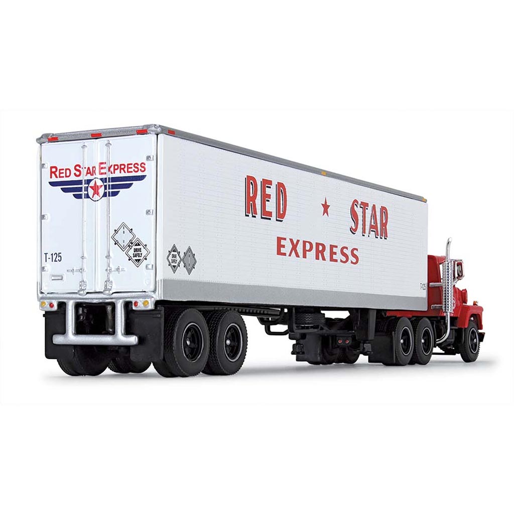 Ford LT 9000 with 40' Vintage Dry Van Trailer "Red Star Express" (Red/White)