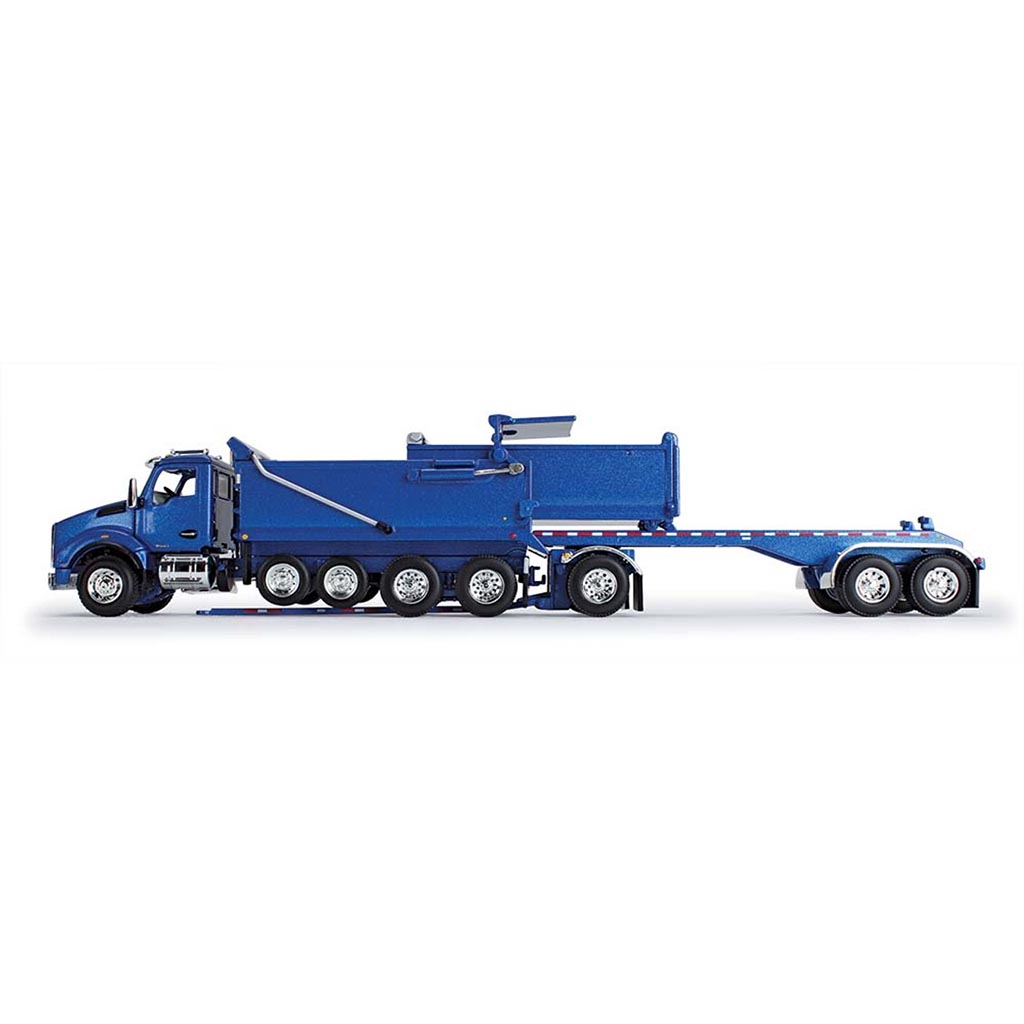 Kenworth T880 Dump Truck w/Rogue Transfer Dump Trailer (Surf Blue)