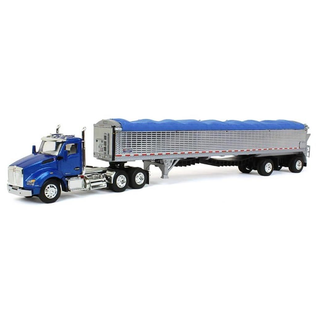 Kenworth T880 Day Cab w/50' Wilson Patriot Spread-Axle Belt Trailer (Blue)