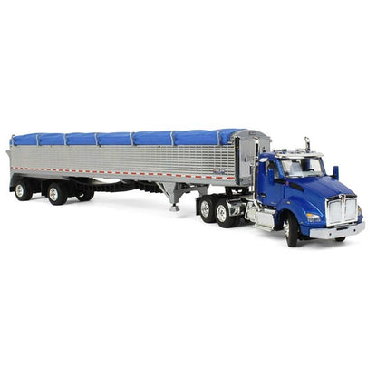 Kenworth T880 Day Cab w/50' Wilson Patriot Spread-Axle Belt Trailer (Blue)