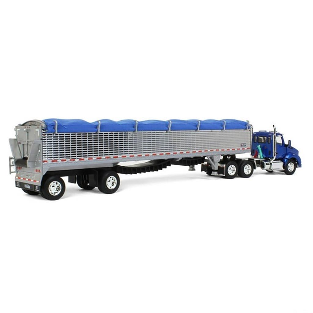 Kenworth T880 Day Cab w/50' Wilson Patriot Spread-Axle Belt Trailer (Blue)