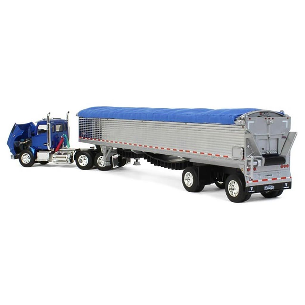 Kenworth T880 Day Cab w/50' Wilson Patriot Spread-Axle Belt Trailer (Blue)