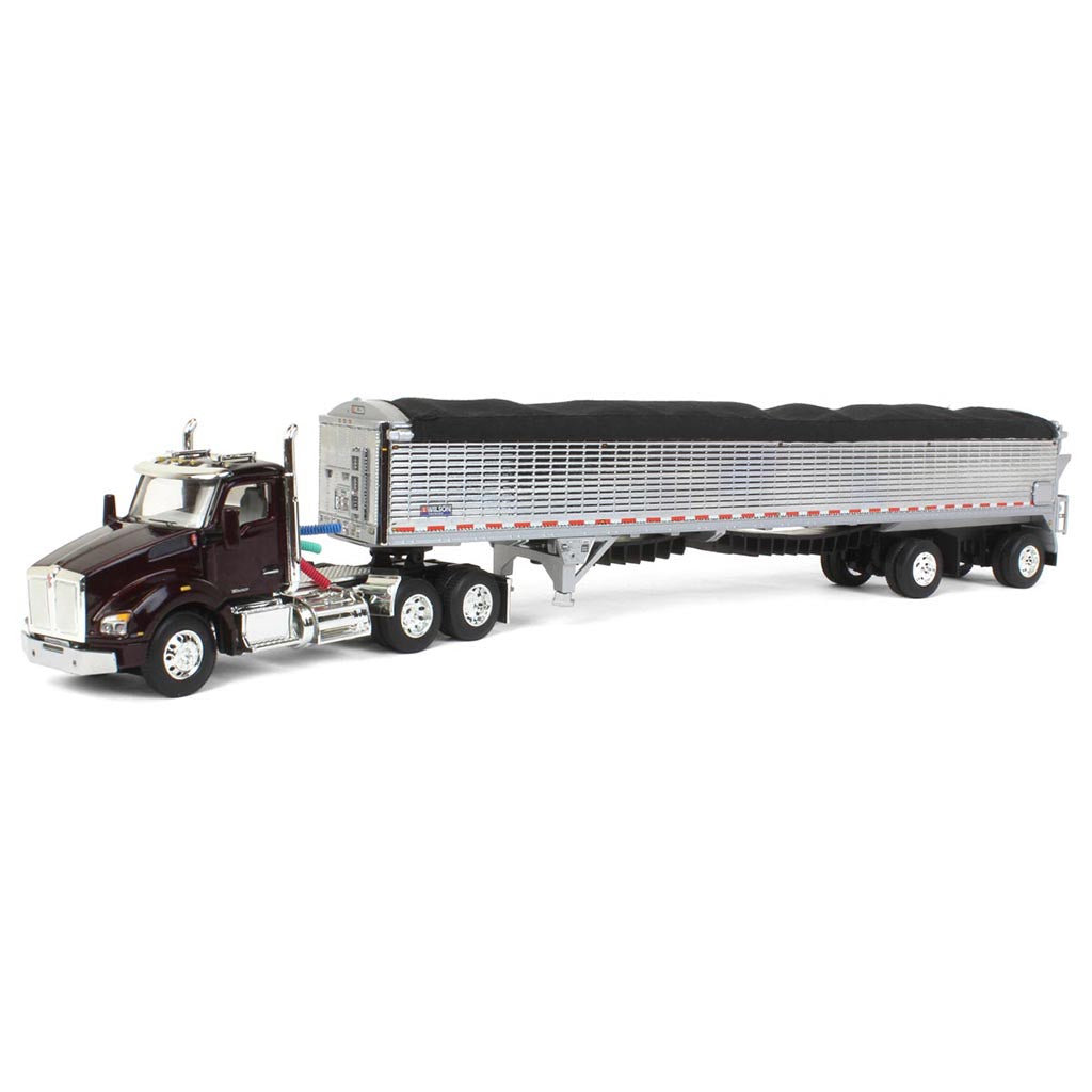 Kenworth T880 Day Cab w/50' Wilson Patriot Spread-Axle Belt Trailer (Black Cherry)