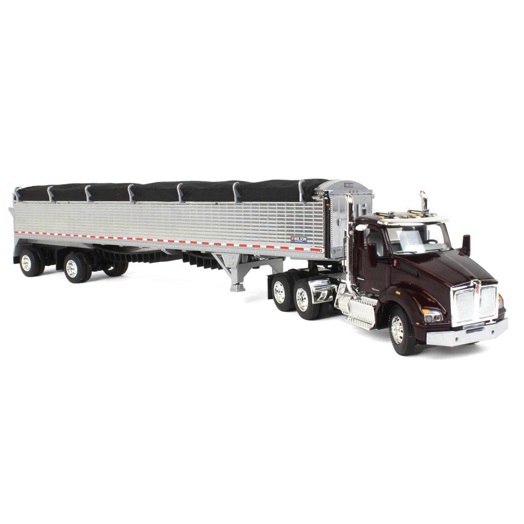 Kenworth T880 Day Cab w/50' Wilson Patriot Spread-Axle Belt Trailer (Black Cherry)