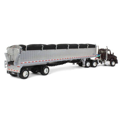 Kenworth T880 Day Cab w/50' Wilson Patriot Spread-Axle Belt Trailer (Black Cherry)