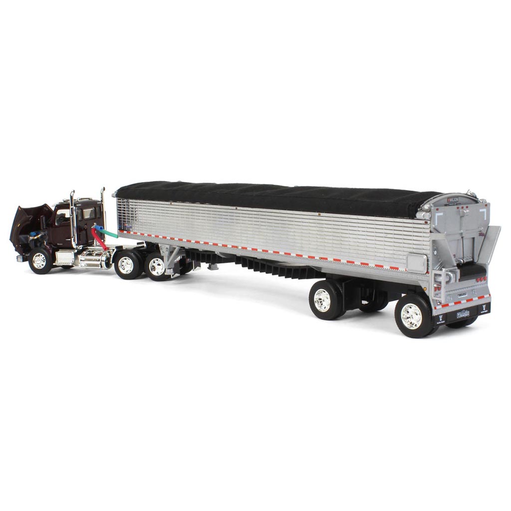 Kenworth T880 Day Cab w/50' Wilson Patriot Spread-Axle Belt Trailer (Black Cherry)