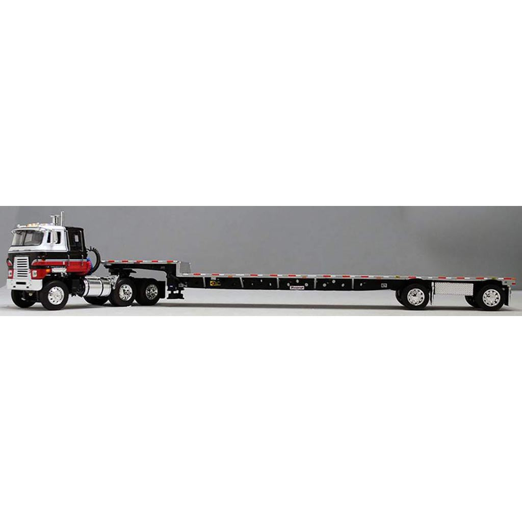 International CO-4070-B Transtar II COE w/53' Transcraft Step Deck Trailer (Black/Red/White)