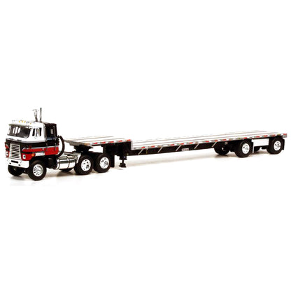 International CO-4070-B Transtar II COE w/53' Transcraft Step Deck Trailer (Black/Red/White)