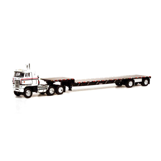 International CO-4070-B Transtar II COE w/53' Transcraft Step Deck Trailer (White/Red)