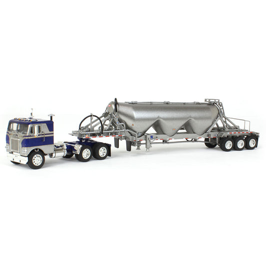 Freightliner COE w/Heil 3-Bottom Pneumatic Tanker Tri-Axle Trailer (Gray/Blue)