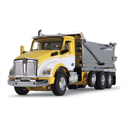 Kenworth T880 with Rogue Bed Dump Truck (Yellow/White/Chrome)