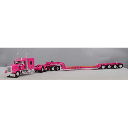 Kenworth W900L w/Fontaine Magnitude Lowboy Trailer w/Jeep & Flip-Axle(Pink)