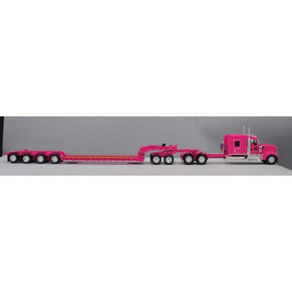 Kenworth W900L w/Fontaine Magnitude Lowboy Trailer w/Jeep & Flip-Axle(Pink)