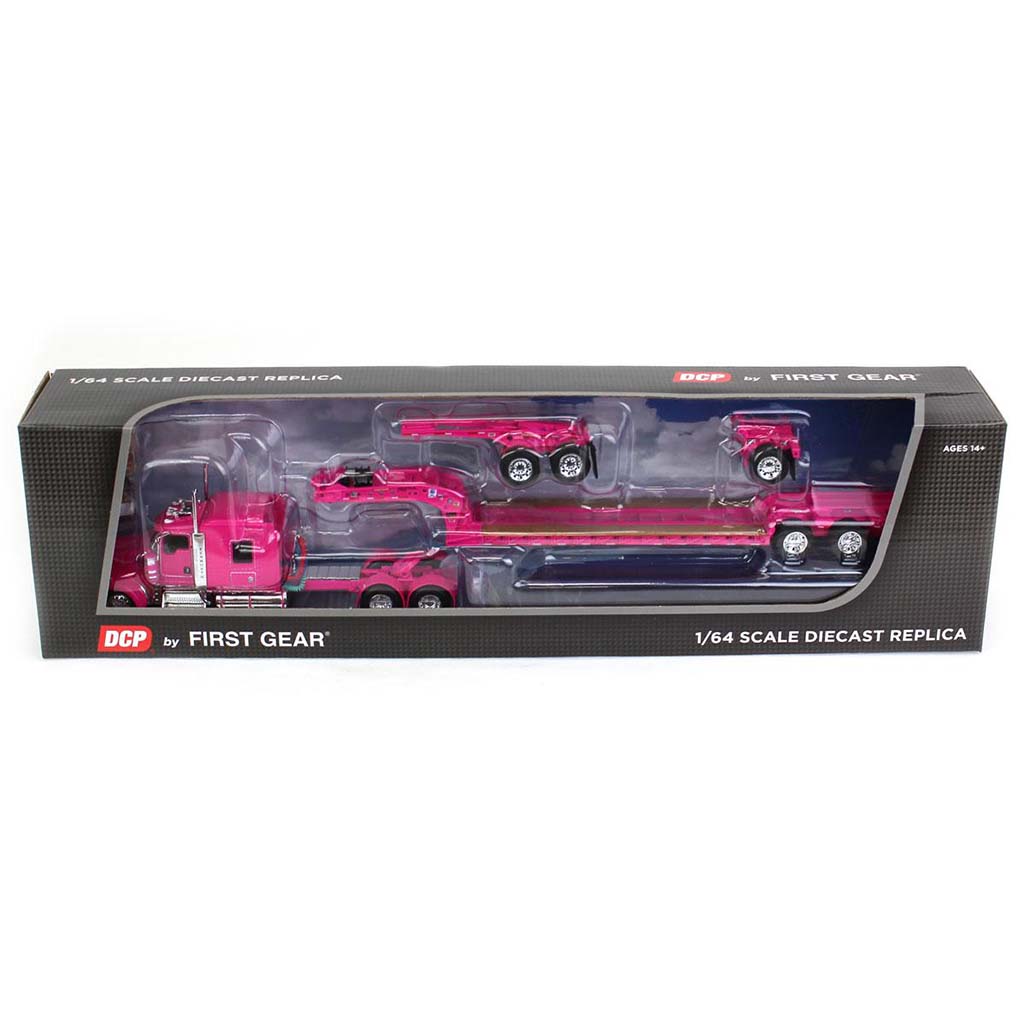 Kenworth W900L w/Fontaine Magnitude Lowboy Trailer w/Jeep & Flip-Axle(Pink)