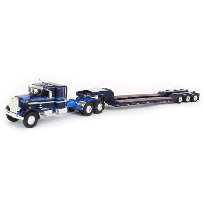 <p>Peterbilt 351 w/Talbert Tri-Axle Lowboy Trailer (Black/Blue)</p>