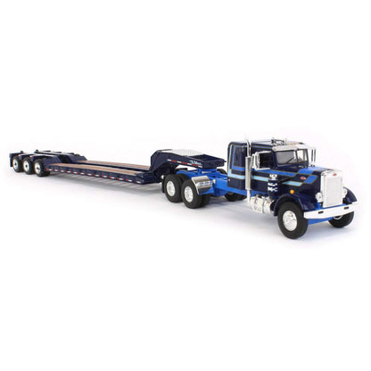 <p>Peterbilt 351 w/Talbert Tri-Axle Lowboy Trailer (Black/Blue)</p>