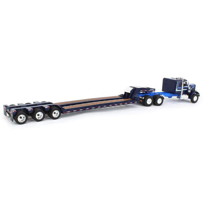 <p>Peterbilt 351 w/Talbert Tri-Axle Lowboy Trailer (Black/Blue)</p>