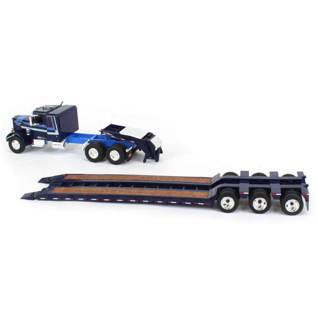 <p>Peterbilt 351 w/Talbert Tri-Axle Lowboy Trailer (Black/Blue)</p>