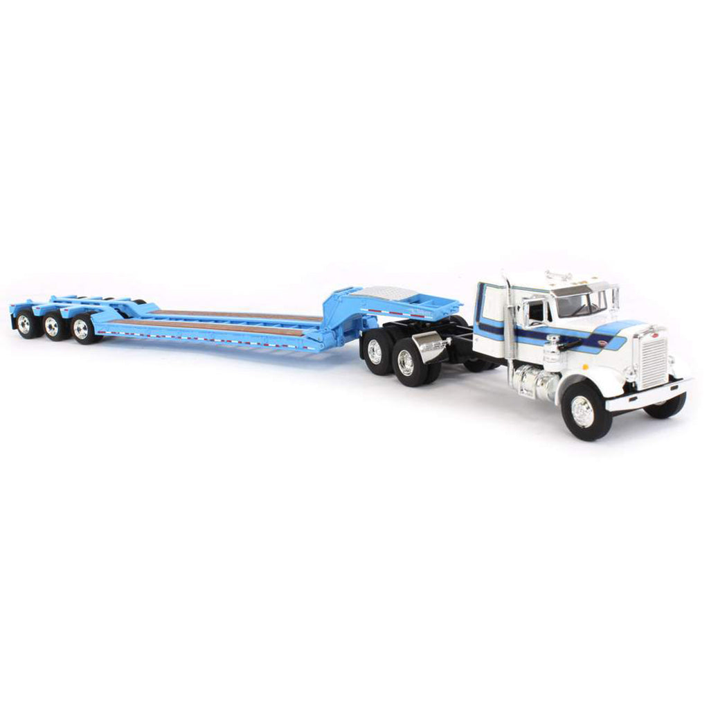 Peterbilt 351 w/Talbert Tri-Axle Lowboy Trailer (White/Blue)