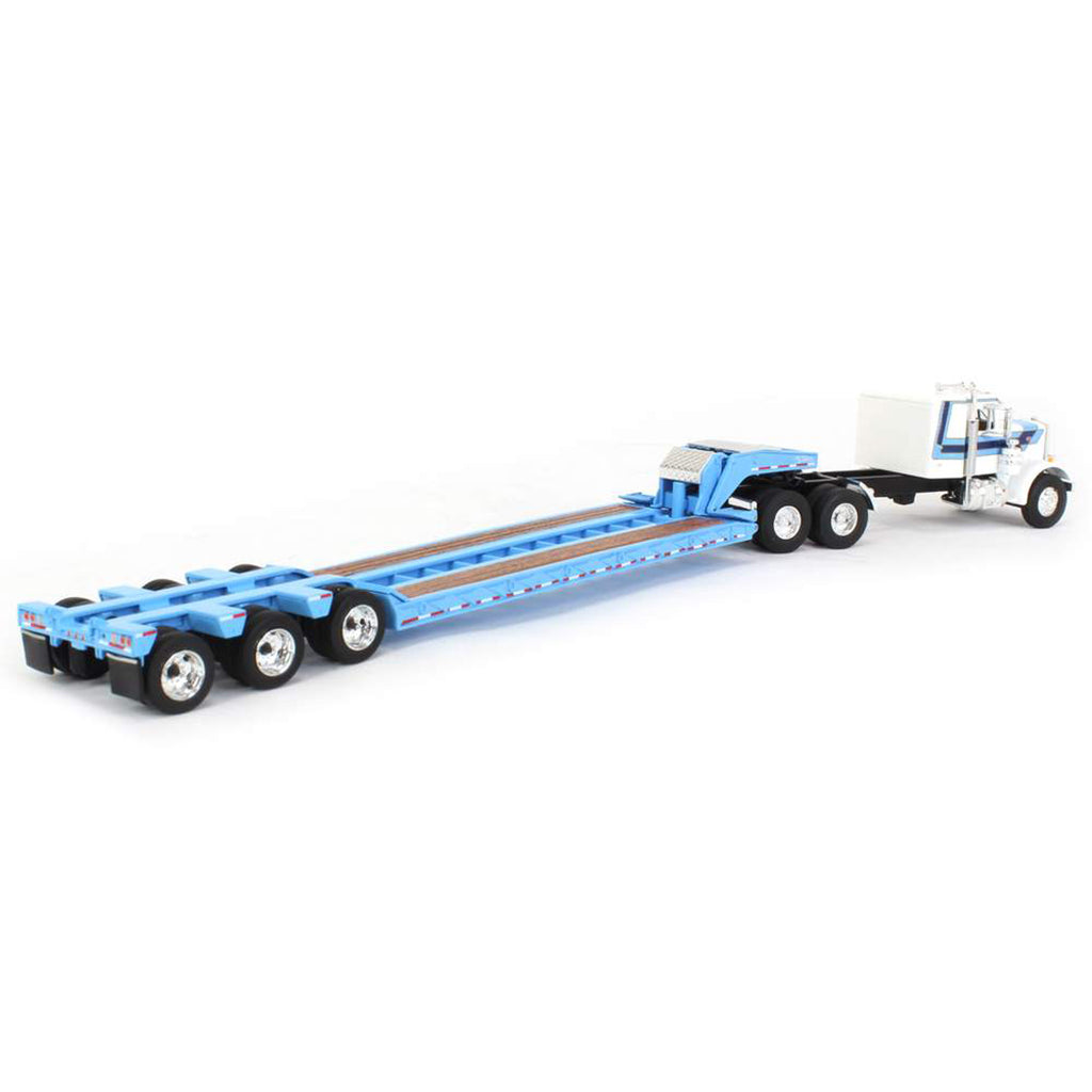 Peterbilt 351 w/Talbert Tri-Axle Lowboy Trailer (White/Blue)