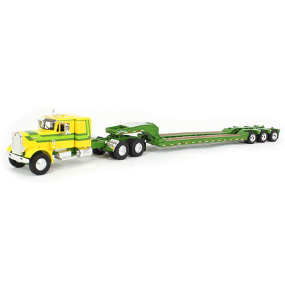 Peterbilt 351 w/Talbert Tri-Axle Lowboy Trailer (Yellow/Green)