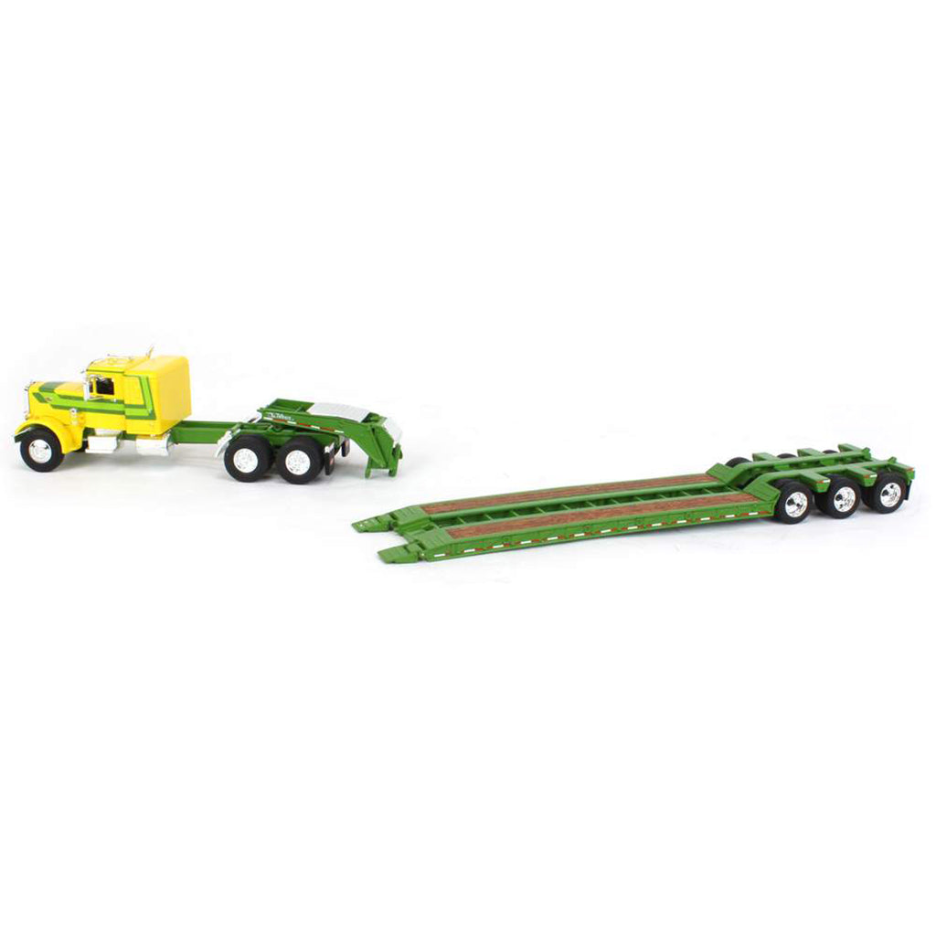 Peterbilt 351 w/Talbert Tri-Axle Lowboy Trailer (Yellow/Green)