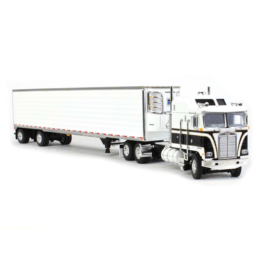 Kenworth K100 Aerodyne Cab-Over-Engine Tractor w/53' Utility Reefer Van Trailer (Black/White)