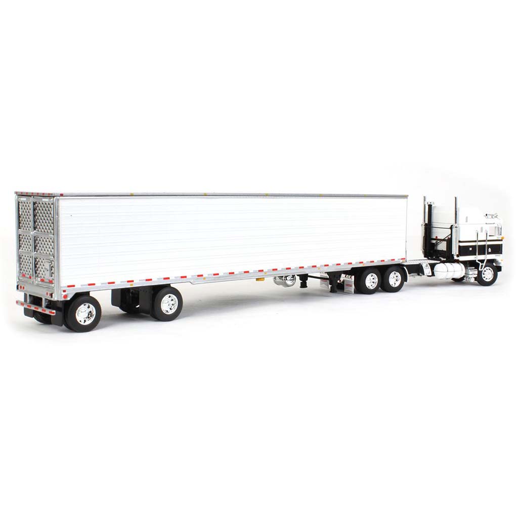 Kenworth K100 Aerodyne Cab-Over-Engine Tractor w/53' Utility Reefer Van Trailer (Black/White)