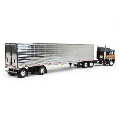 Kenworth K-100E Aerodyne COE w/53' Utility Spread-Axle Dry Van Trailer (Silver/Black/Orange/Chrome)