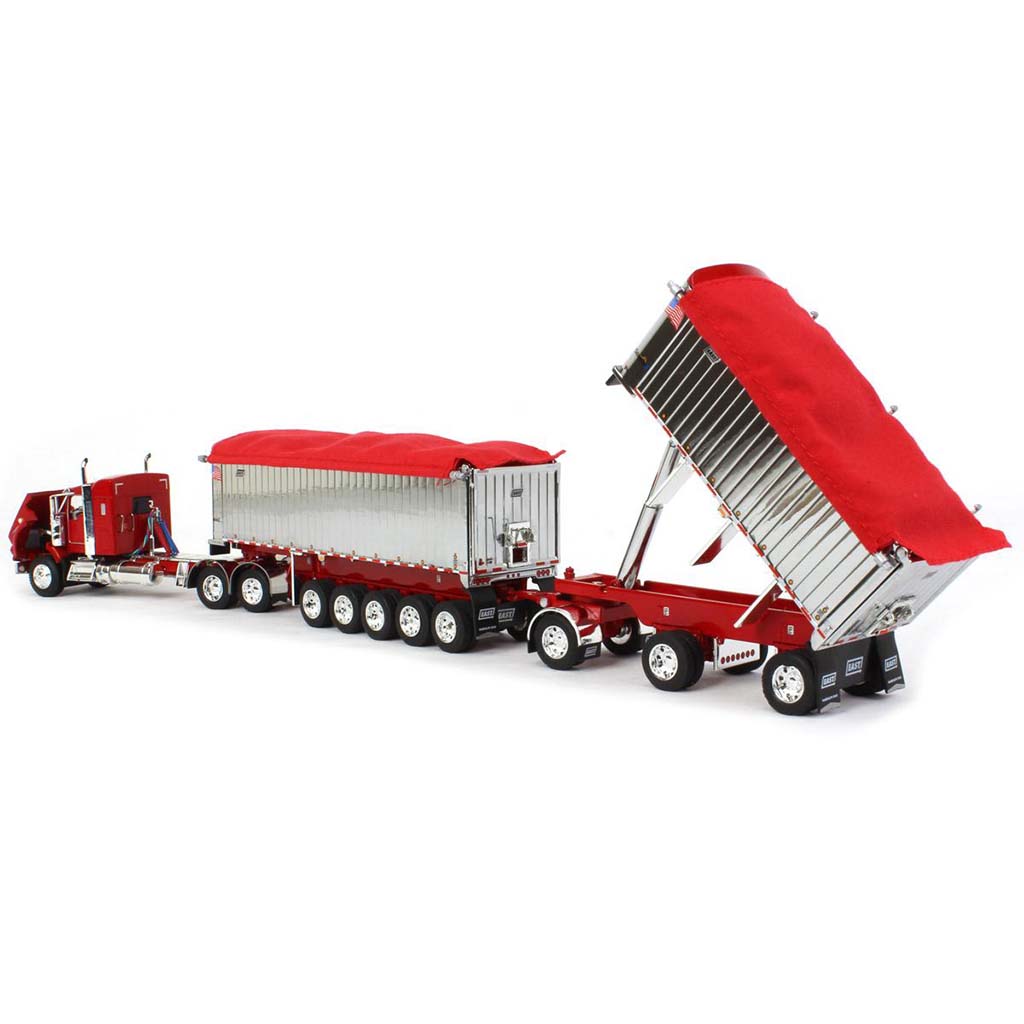 Kenworth T800 w/East Genesis II Michigan End Dump Trailer Set (Red)