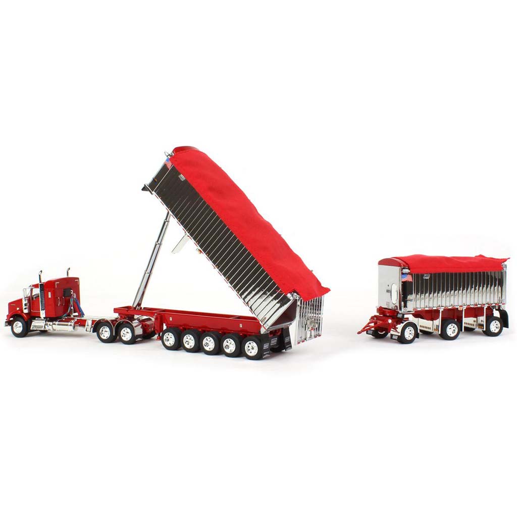 Kenworth T800 w/East Genesis II Michigan End Dump Trailer Set (Red)