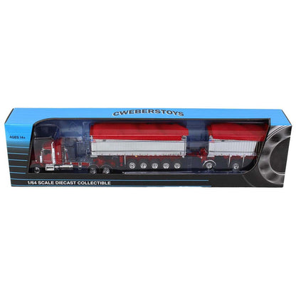 Kenworth T800 w/East Genesis II Michigan End Dump Trailer Set (Red)