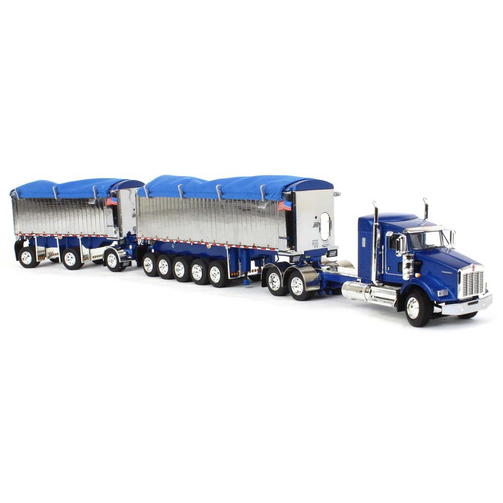 Kenworth T800 w/East Genesis II Michigan End Dump Trailer Set (Blue)