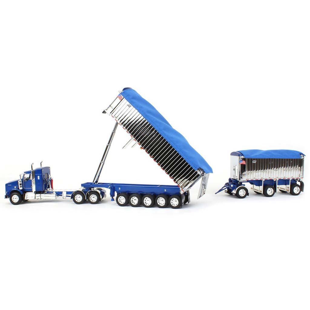 Kenworth T800 w/East Genesis II Michigan End Dump Trailer Set (Blue)