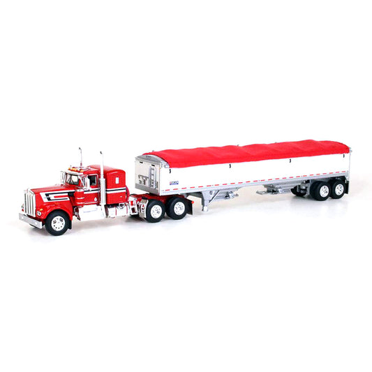 Kenworth W900A w/45' Wilson Pacesetter Grain Trailer (Red/White)