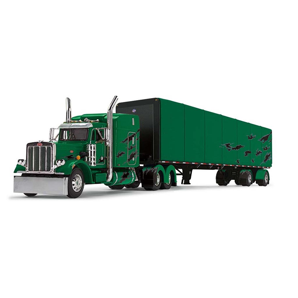 Peterbilt 359 w/53' Utility Roll Tarp Trailer (Green/Black)