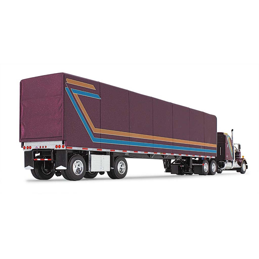 Kenworth W900A Aerodyne Sleeper Cab w/Utility 53' Roll Tarp Trailer (Plum)