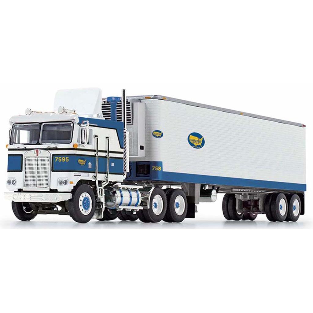 Kenworth K100 Cab-Over-Engine Tractor w/40' Vintage Reefer Van Trailer "Shaffer Trucking Co" (Blue/White)