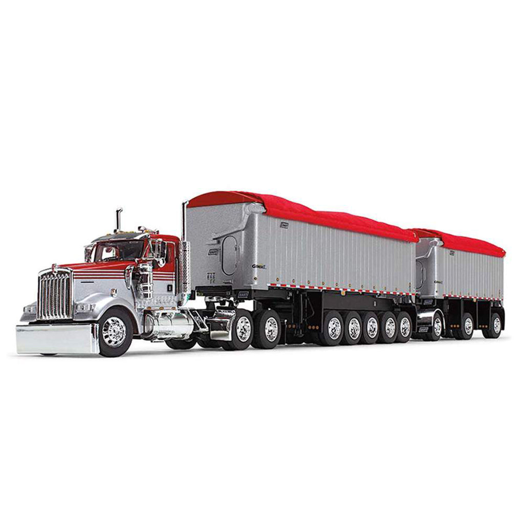 Kenworth W900L w/East Genesis II Michigan End Dump Trailer Set (Viper Red/Silver)