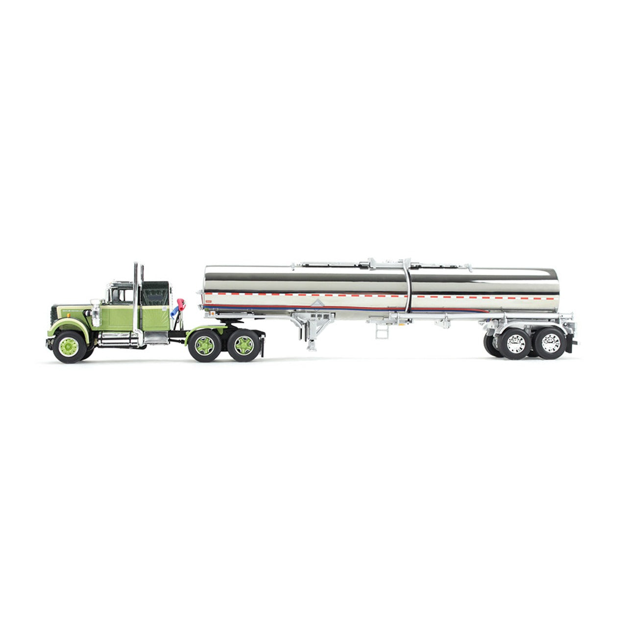 White Western Star 4900 w/Brenner Chemical Tanker Trailer (Dark Green/Olive)